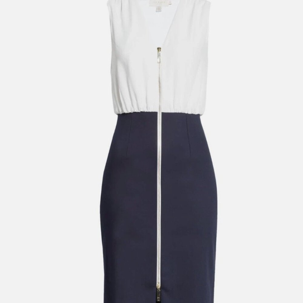 NWT Ted Baker ANNISE Bodycon pencil dress with exposed zip (size 2